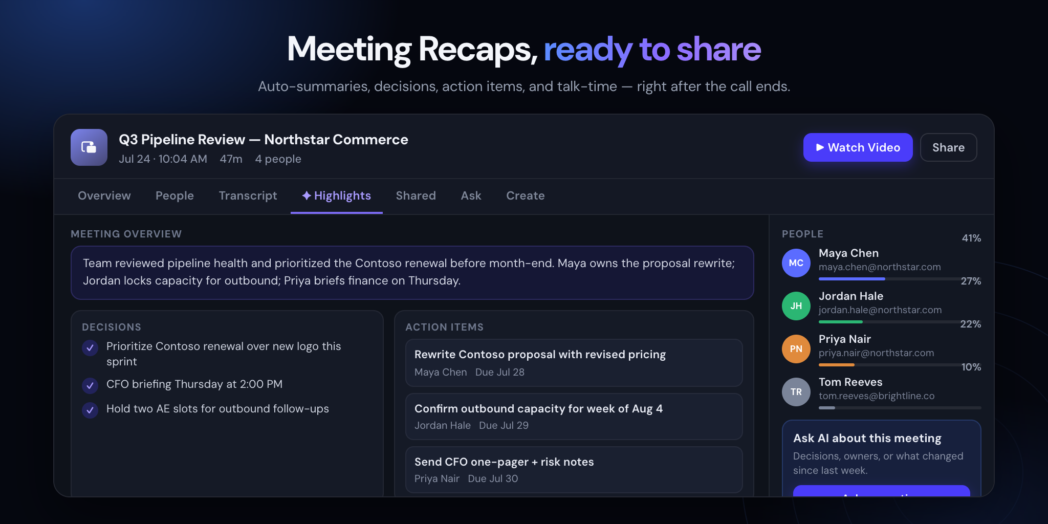 AI meeting recaps
