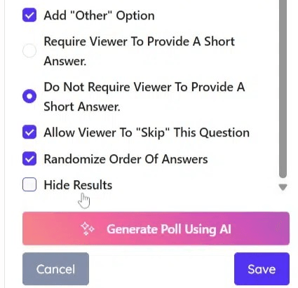 Add polls Add polls