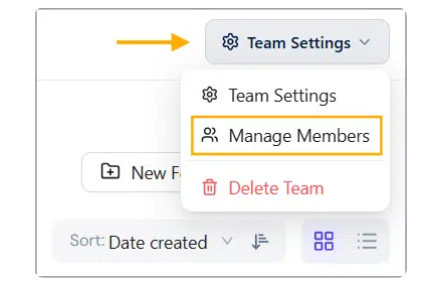Click Manage team space Click Manage team space