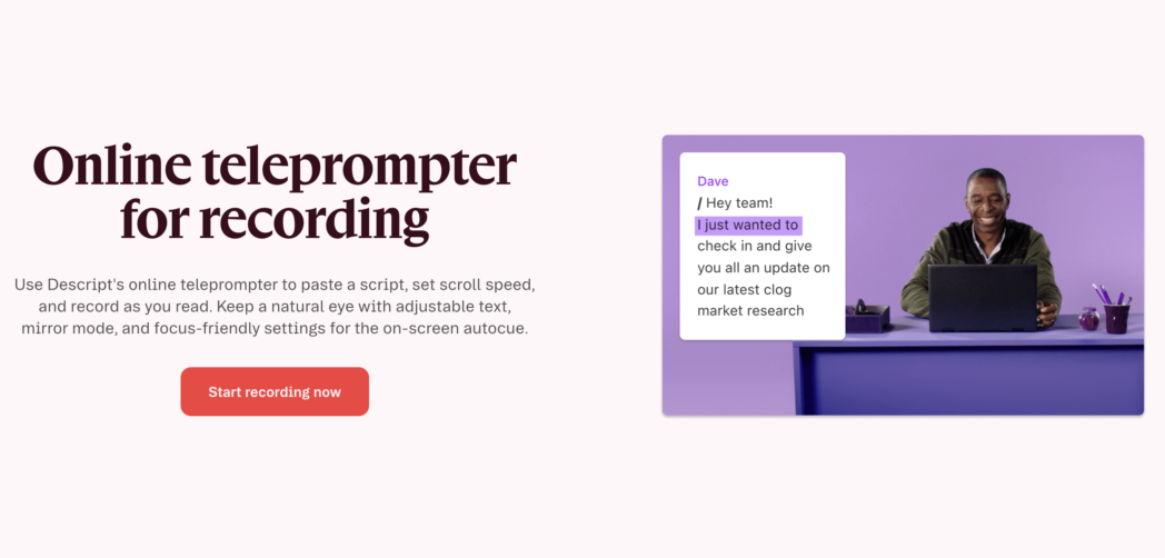 Descript teleprompter Descript teleprompter