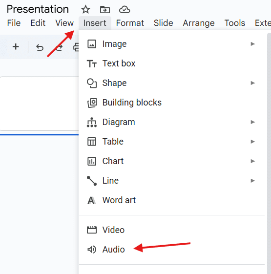 Insert the Audio Insert the Audio