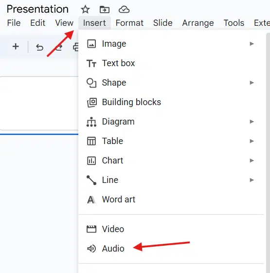 Insert the Audio Insert the Audio