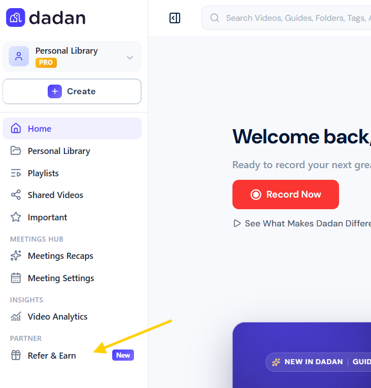 Open Refer & Earn