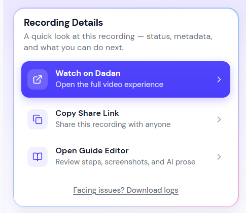 Record the Process Record the Process