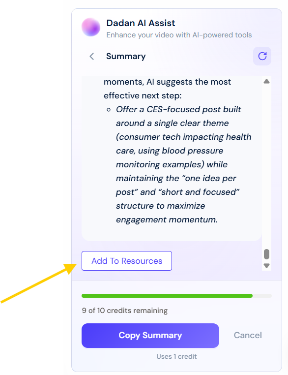 Resources to attach the notes