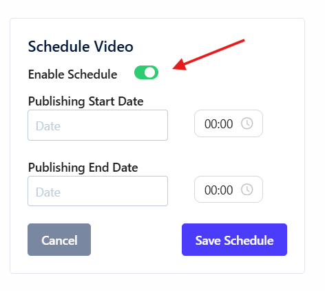 Schedule video Schedule video