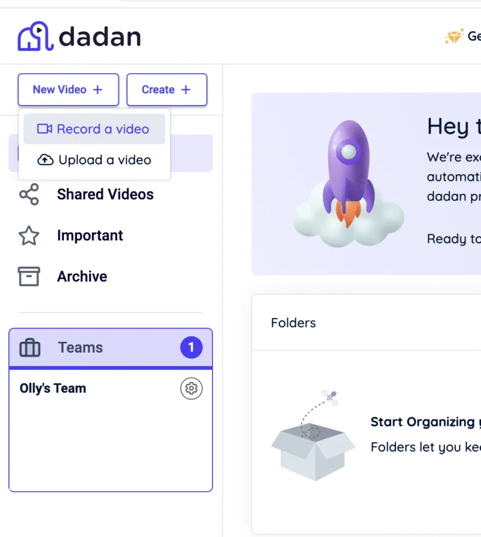 Upload video or screen record in Dadan Upload video or screen record in Dadan