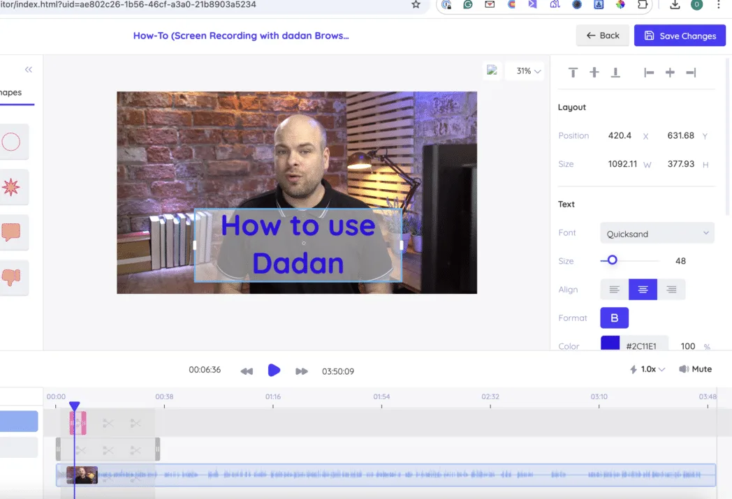 Dadan video editor add text Dadan video editor add text