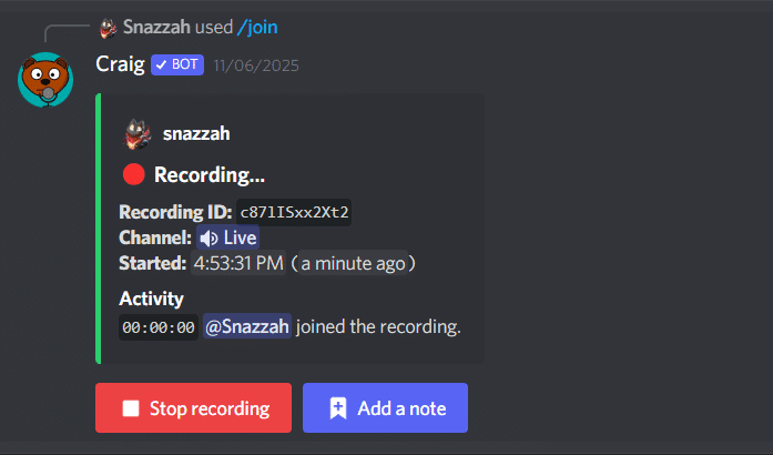 Start Recording discord call Start Recording discord call