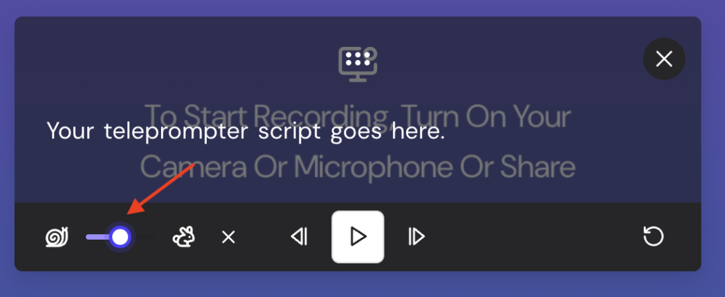 Teleprompter Speed Control Teleprompter Speed Control