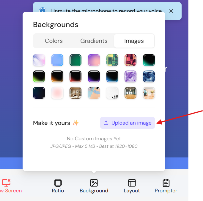 Upload Your Own Background Upload Your Own Background