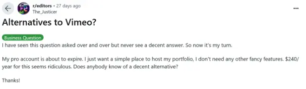 Vimeo Alternatives Reddit
