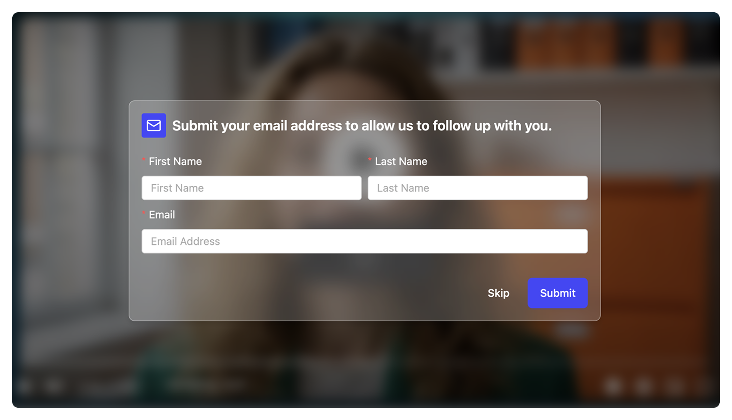 add lead form to video