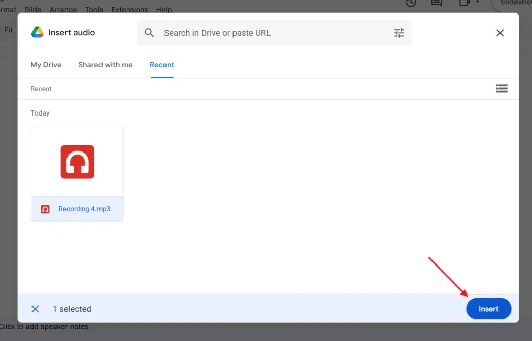 choose the file from Google Drive choose the file from Google Drive