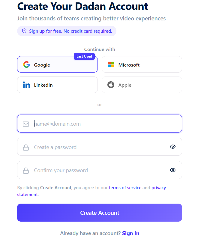 create dadan affiliate program account