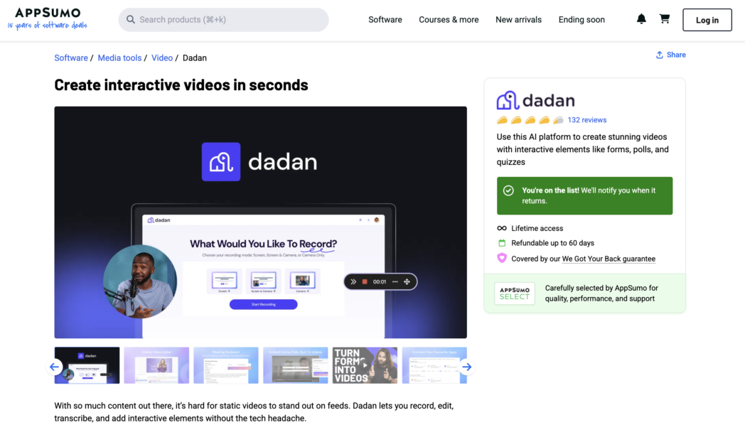 dadan on appsumo