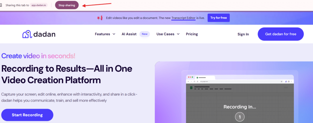 stop recording stop recording