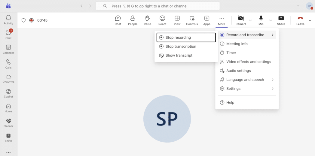 stop recording teams meeting stop recording teams meeting